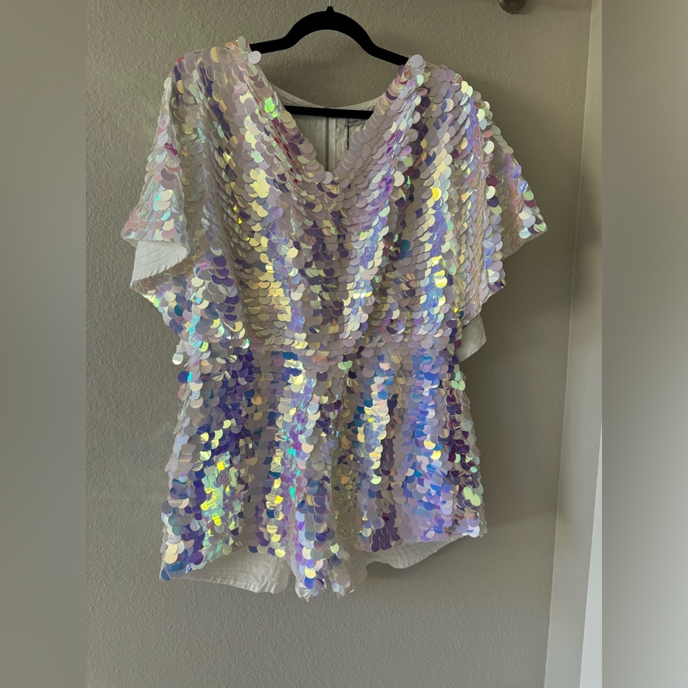 Rosa Bloom Sequin Romper